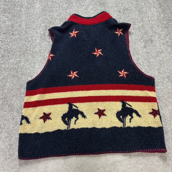 Vintage Roughrider Circle T Fleece Vest Western Horses USA Cowboy X-Large - Picture 7 of 7